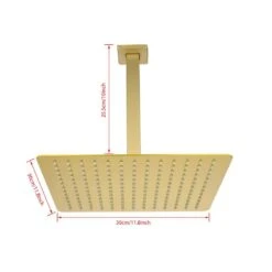 No Handle Rain Shower Head 1-Spray Shower Faucet 2.5 GPM With High Pressure Rainfall In. Brushed Gold -Tahanbath brushed gold tahanbath shower faucets z w2287 p182601 4f 1000