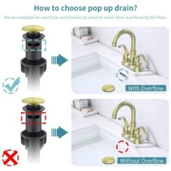 Brushed Gold 2-Handle Bathroom Faucet: 360° Rotating Spout, Crescent Moon Design -Tahanbath brushed gold tahanbath single hole bathroom faucets z t3177p277486 1f 1000