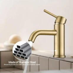Bathroom Faucet Single Hole Modern Bathroom Sink Faucet Vanity Bathroom Faucet -Tahanbath brushed gold tahanbath single hole bathroom faucets z t3177p277501 44 1000
