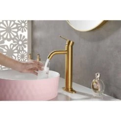 Bathroom Sink Faucet Single Hole Single Handle Bathroom Faucet Vanity Faucet Deck Mount 1-Hole Or 3-Holes 14 Bathroom Sink Faucet Single Hole Single Handle Bathroom Faucet Vanity Faucet Deck Mount 1-Hole Or 3-Holes -Tahanbath brushed gold tahanbath single hole bathroom faucets z w1272 64940 76 1000