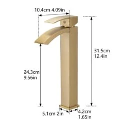 Brushed Gold Bathroom Faucet Single Hole Bathroom Faucet Modern Single Handle Vanity Basin Faucet -Tahanbath brushed gold tahanbath single hole bathroom faucets z w1932p288151 c3 1000