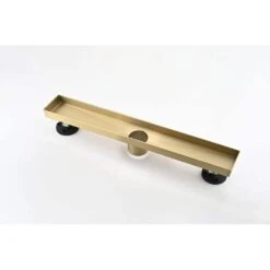 12 In. Linear Shower Drain With Removable Quadrato Pattern Grate Hair Strainer And Leveling Ft. In Brushed Gold 13 12 In. Linear Shower Drain With Removable Quadrato Pattern Grate Hair Strainer And Leveling Ft. In Brushed Gold -Tahanbath brushed gold tahanbath sink strainers y w2287 s00014 fa 1000