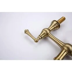 Double Handle Widespread Kitchen Faucet Standard Kitchen Faucet With Traditional Handles In Brushed Gold -Tahanbath brushed gold tahanbath standard kitchen faucets z w928p164195 1f 1000