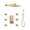 12 In. Wall-Mounted Rectangular Handheld Shower Set (Brushed Gold)
