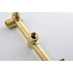 Double Handle Bathroom Faucet Wall Mounted Bathroom Sink Faucet In Brushed Gold -Tahanbath brushed gold tahanbath wall mounted faucets y w2287 p185563 4f 1000