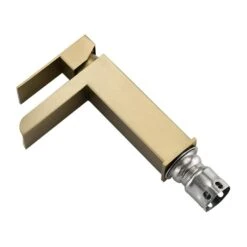 Single Handle Wall Mounted Bathroom Faucet With Deck Plate & Overflow Pop Up Drain In Brushed Gold -Tahanbath brushed gold tahanbath wall mounted faucets z w1224p224288 fa 1000