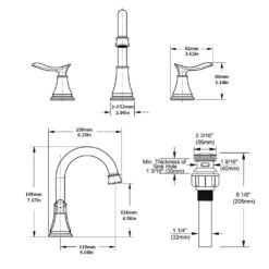 8 In. Widespread Bathroom Sink Faucet Lavatory Faucet 3 Hole 360-Degree Swivel Spout In Brushed Gold -Tahanbath brushed gold widespread bathroom faucets x dr 3007b na 1f 1000