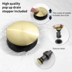 8 In. Widespread Bathroom Sink Faucet Lavatory Faucet 3 Hole 360-Degree Swivel Spout In Brushed Gold -Tahanbath brushed gold widespread bathroom faucets x dr 3007b na 44 1000