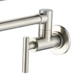 Wall Mounted Pot Filler With Swivel Spout In Brushed Nickel 12 Wall Mounted Pot Filler With Swivel Spout In Brushed Nickel -Tahanbath brushed nicke tahanbath pot fillers q ybs pf662 ns 4f 1000