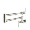 Wall Mounted Pot Filler With Swivel Spout In Brushed Nickel