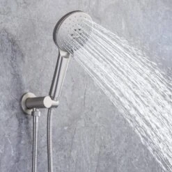 Single Handle 3-Spray High Pressure Tub And Shower Faucet Combo With Tub Spout In Brushed Nickel (Valve Included) -Tahanbath brushed nickel bathtub shower faucet combos w1194 d96203bn zq 1d 1000