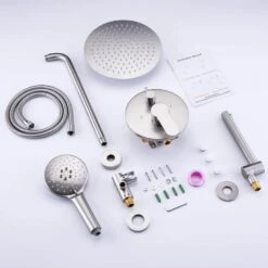 Single Handle 3-Spray High Pressure Tub And Shower Faucet Combo With Tub Spout In Brushed Nickel (Valve Included) -Tahanbath brushed nickel bathtub shower faucet combos w1194 d96203bn zq fa 1000