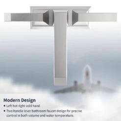 4 In. Centerset Bathroom Faucet With Drain Kit Included Modern Style In Brushed Nickel -Tahanbath brushed nickel centerset bathroom faucets x dr 4001 np 4f 1000