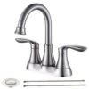 4 In. Centerset 2-Handle 360-Degree High Arc Swivel Spout Vanity Sink Faucet