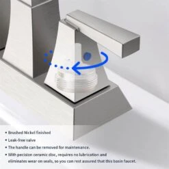 4 In. Center-Set 2-Handle Bathroom Sink Faucet In Brushed Nickel -Tahanbath brushed nickel centerset bathroom faucets x dr 4072 np 1f 1000