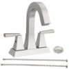 4 In. Center-Set 2-Handle Bathroom Sink Faucet In Brushed Nickel