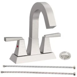 4 In. Center-Set 2-Handle Bathroom Sink Faucet In Brushed Nickel