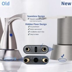 4 In. Centerset Faucet 2-Handle Bathroom Faucet High Arc In Brushed Nickel -Tahanbath brushed nickel centerset bathroom faucets x dr 4100 npy 44 1000