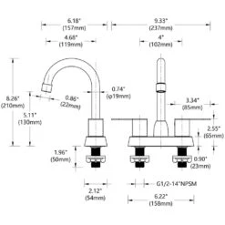 4 In. Centerset Faucet 2-Handle Bathroom Faucet High Arc In Brushed Nickel -Tahanbath brushed nickel centerset bathroom faucets x dr 4100 npy fa 1000