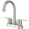 Modern Centerset Faucet 2-Handle Bathroom Faucet RV In Brushed Nickel