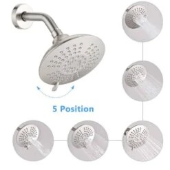 Single Handle 5 Spray Patterns Freestanding Tub And Shower Faucet 2.2 GPM In Brushed Nickel 11 Single Handle 5 Spray Patterns Freestanding Tub And Shower Faucet 2.2 GPM In Brushed Nickel -Tahanbath brushed nickel claw foot tub faucets x w1219 w43762 44 1000