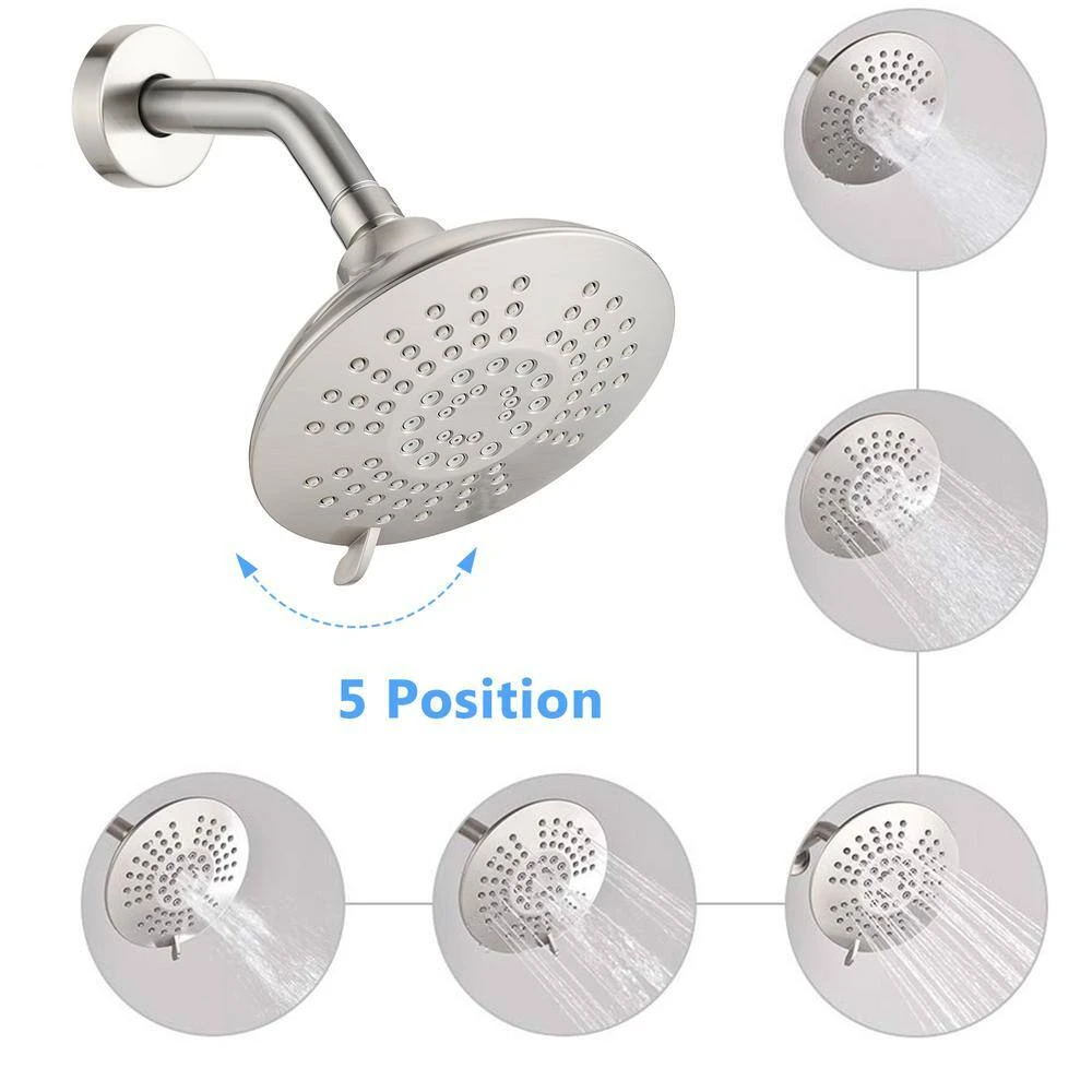 Single Handle 5 Spray Patterns Freestanding Tub And Shower Faucet 2.2 GPM In Brushed Nickel 5 Single Handle 5 Spray Patterns Freestanding Tub And Shower Faucet 2.2 GPM In Brushed Nickel - Image 5