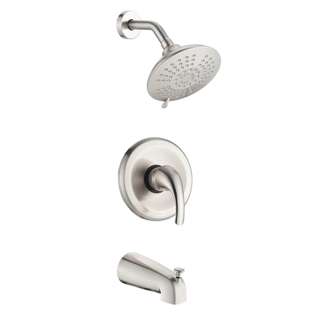 Single Handle 5 Spray Patterns Freestanding Tub And Shower Faucet 2.2 GPM In Brushed Nickel 1 Single Handle 5 Spray Patterns Freestanding Tub And Shower Faucet 2.2 GPM In Brushed Nickel