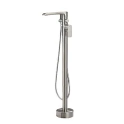 Luxury Freestanding Bathroom Cantilever Tub Faucets With Hand Shower Brass Shower Set In Brushed Nickel