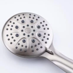 Modern 5-Spray Patterns With 2.5 GPM 4.68 In. Wall Mount Dual Shower Heads With 71 In. Shower Hose In Brushed Nickel -Tahanbath brushed nickel dual shower heads pzz rx96106bn zq 44 1000