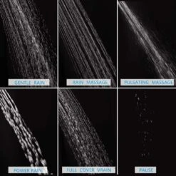 6-Spray Single Handle Round Shower Head Set Wall Mount Fixed And Handheld Shower Head 2.5 GPM In Brushed Nickel -Tahanbath brushed nickel dual shower heads x w1219 w43223 4f 1000