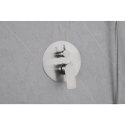 2-Spray Dual Shower Wall Mount Fixed And Handheld Shower Head Rainfall Shower System In Brushed Nickel 11 2-Spray Dual Shower Wall Mount Fixed And Handheld Shower Head Rainfall Shower System In Brushed Nickel -Tahanbath brushed nickel dual shower heads x xy hs274 55n 1f 1000