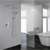 2-Spray Dual Shower Wall Mount Fixed And Handheld Shower Head Rainfall Shower System In Brushed Nickel