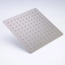 1-Spray Patterns With 2.5 GPM 10 In. Wall Mount Rain Fixed Shower Head In Brushed Nickel (Valve Included) -Tahanbath brushed nickel fixed shower heads pzz 93101 bn zq 4f 1000