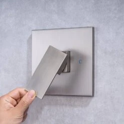 1-Spray Patterns With 2.5 GPM 10 In. Wall Mount Rain Fixed Shower Head In Brushed Nickel (Valve Included) -Tahanbath brushed nickel fixed shower heads pzz 93101 bn zq 66 1000