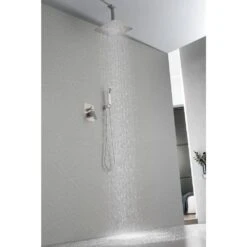 1-Spray Patterns With 2.5 GPM 10 In. Ceiling Mount Rain Fixed Shower Head In Brushed Nickel -Tahanbath brushed nickel fixed shower heads z w92867795 44 1000