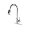 Single-Handle Touch High Arc Stainless Steel Pull Out Sprayer Kitchen Faucet In Brushed Nickel