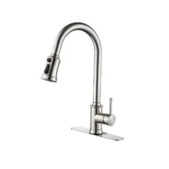 Single-Handle Touch High Arc Stainless Steel Pull Out Sprayer Kitchen Faucet In Brushed Nickel