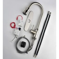 Single-Handle Touch High Arc Stainless Steel Pull Out Sprayer Kitchen Faucet In Brushed Nickel -Tahanbath brushed nickel pull out kitchen faucets d0102hpitdu kxc fa 1000