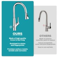 Single-Handle Touchless Pull Out Kitchen Faucet With Sprayer Kitchen Sink Faucets Smart One Hole Taps Brushed Nickel -Tahanbath brushed nickel pull out kitchen faucets q xy is1230 33c 44 1000