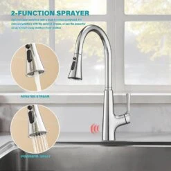 Single-Handle Touchless Pull Out Kitchen Faucet With Sprayer Kitchen Sink Faucets Smart One Hole Taps Brushed Nickel -Tahanbath brushed nickel pull out kitchen faucets q xy is1230 33c 76 1000