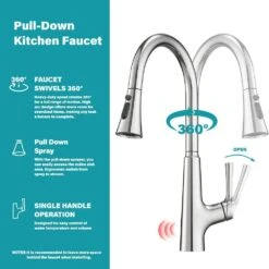 Single-Handle Touchless Pull Out Kitchen Faucet With Sprayer Kitchen Sink Faucets Smart One Hole Taps Brushed Nickel -Tahanbath brushed nickel pull out kitchen faucets q xy is1230 33c fa 1000