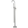Single-Handle Floor-Mount Floor Bathtub Faucets Roman Tub Faucet In Brushed Nickel