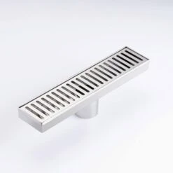 2.75 In. W X 12 In. D Grid Shower Drain Stainless Steel Decorative Drain Cover With Brushed Nickel -Tahanbath brushed nickel shower drains q pzz 7002bn 12 c3 1000