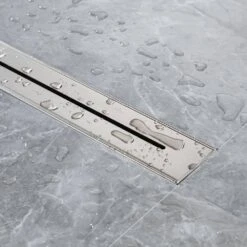 2.75 In. W X 24 In. D Stainless Steel Decorative Drain Cover With Brushed Nickel -Tahanbath brushed nickel shower drains q pzz 7006bn 24 31 1000