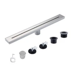 2.75 In. W X 24 In. D Stainless Steel Decorative Drain Cover With Brushed Nickel