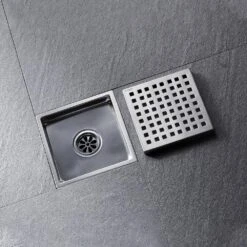 6 Inch Grid Shower Floor Drain -Tahanbath brushed nickel shower drains z w928p199085 4f 1000