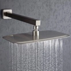 Rainfall 12 In. Square Shower Head Combo Set With Rough-in Valve Body And Trim Included In Brushed Nickel 12 Rainfall 12 In. Square Shower Head Combo Set With Rough-in Valve Body And Trim Included In Brushed Nickel -Tahanbath brushed nickel shower faucets w1194 d97202bn kxc 44 1000