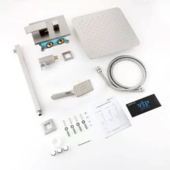 Single-Handle 3-Spray Patterns Anti-scald Shower Fixtures With Rough-In Pressure Balanced Valve In Brushed Nickel -Tahanbath brushed nickel shower faucets w1194 d98102bn kxc 76 1000