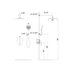 Single-Handle 3-Spray Round Ultra-thin Shower Faucet With 2 Way Pressure Balance Shower Valve Kit In Brushed Nickel -Tahanbath brushed nickel shower faucets w156667058 kxc c3 1000