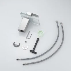 Single Handle Single Hole Bathroom Faucet With Deckplate Led Glass Faucet In Brushed Nickel -Tahanbath brushed nickel single hole bathroom faucets x xy 240 11n led us 44 1000